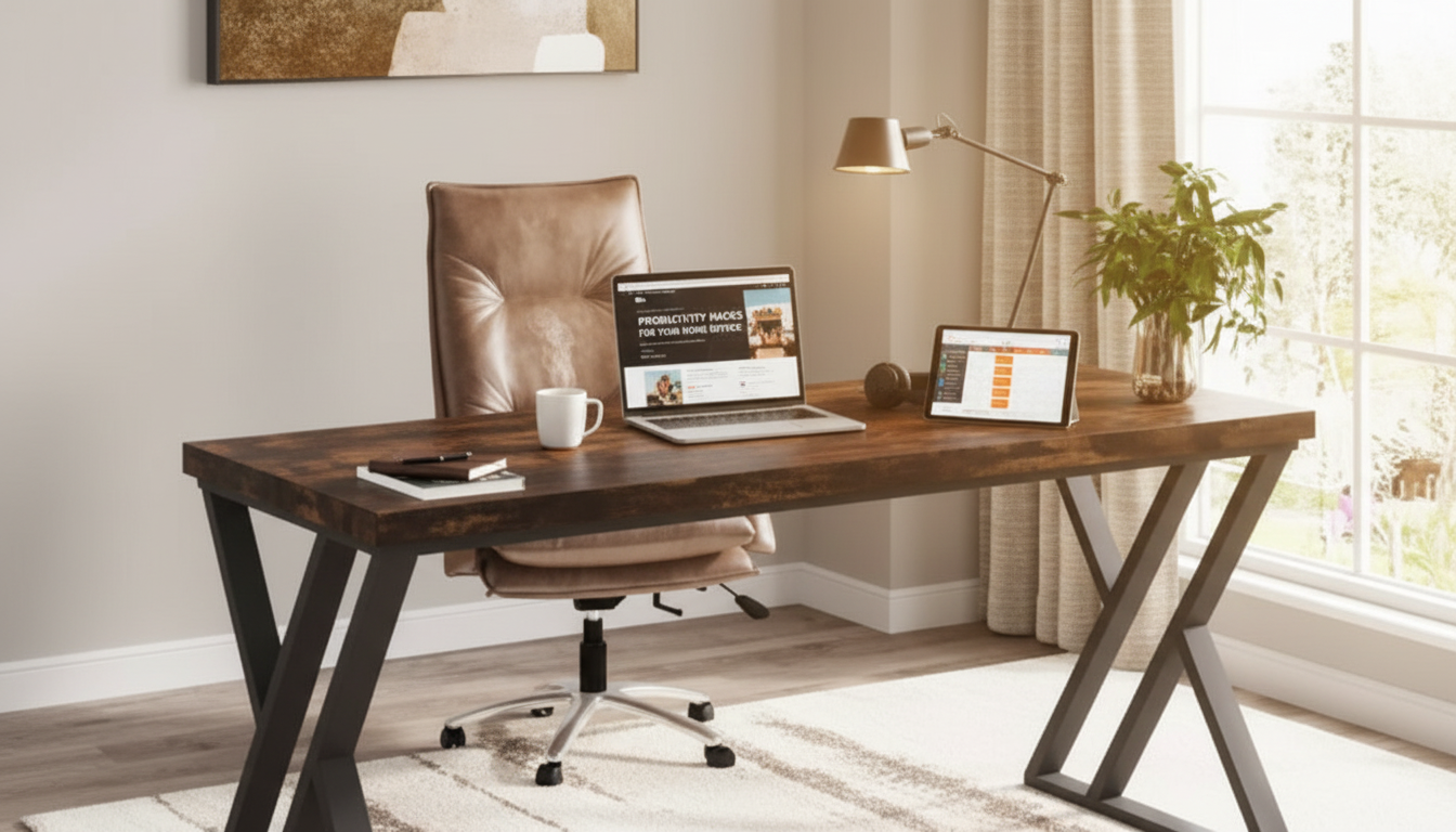 55-Inch Heavy-Duty Z-Leg Computer Desk for Home Office