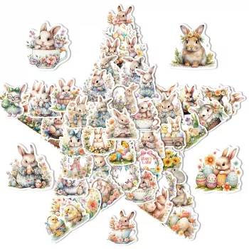 50PCS Easter Egg Graffiti Stickers: Crafts & Party Fun